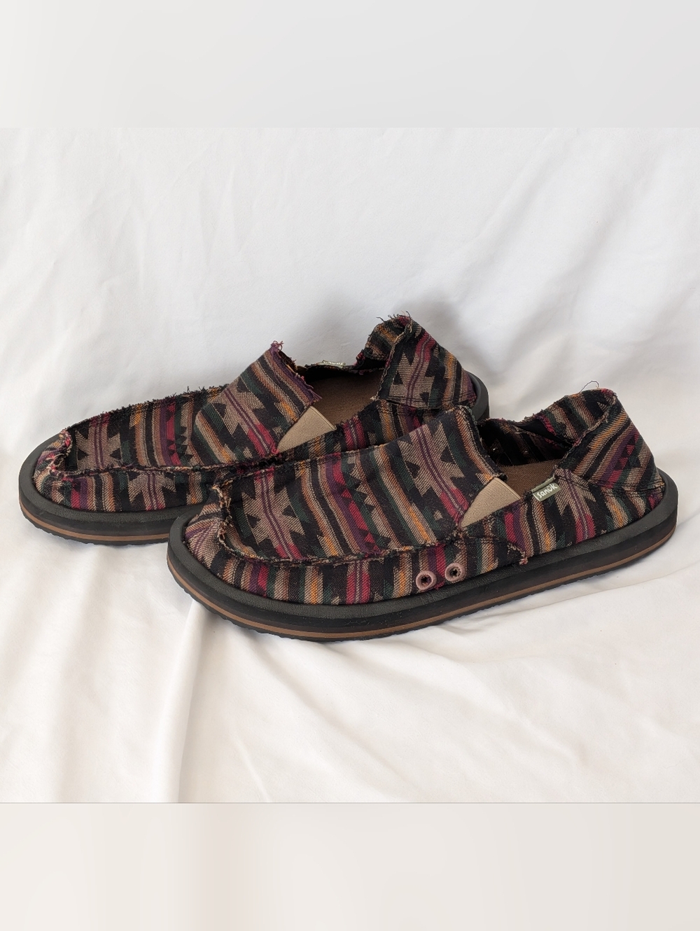 Sanuk Vagabond Chill Tahoe Multicolor Soft Top Slip On Trail Shoes Men's Size 12